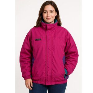 Columbia Womens Vintage Bugaboo 2 In 1 Ski Jacket Pink Purple Blue USA Size M
